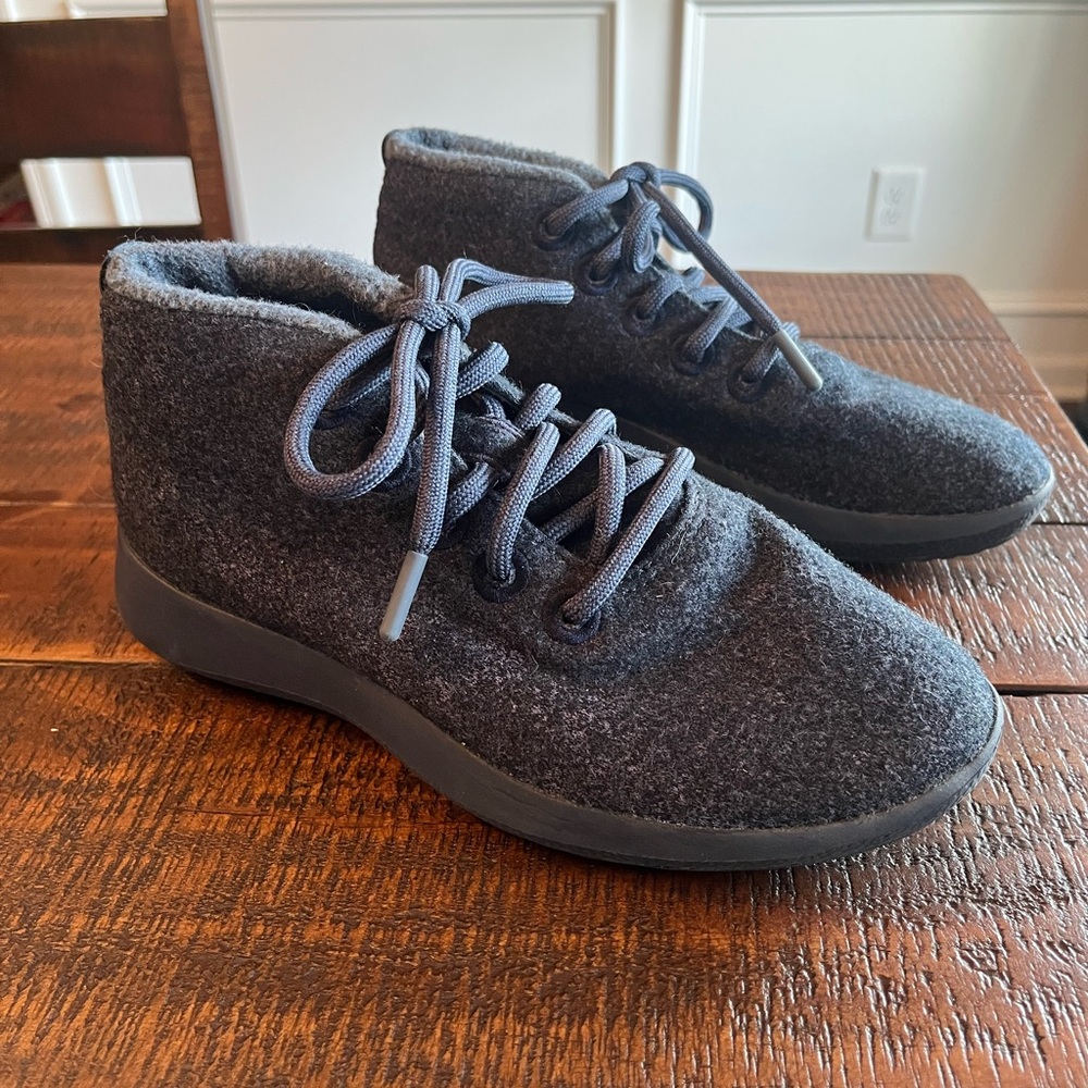 Allbirds Wool Runner Up Muzzle High Top Dark Navy Lace Up Shoes Women’s Size 7‎